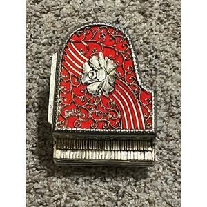 Laurel Silver Plated Grand Piano Musical Trinket Box Japan Red